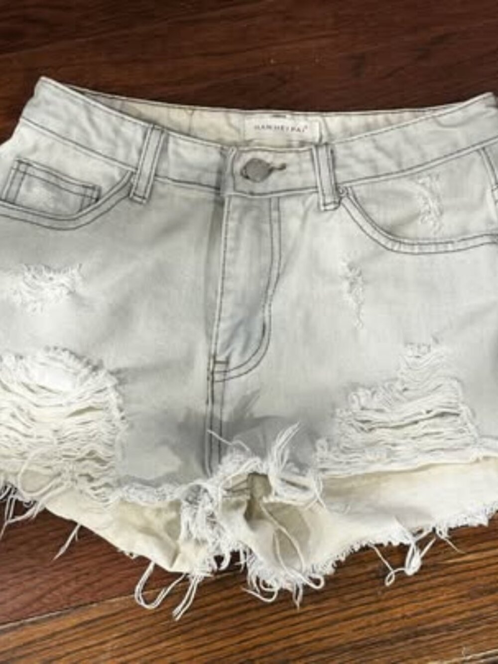 HAN HEI PAI Distressed Denim Shorts